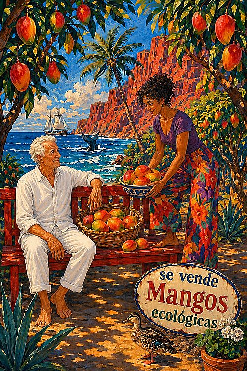 Sonnengereifte Mangos: